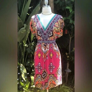 KIARA Women’s Paisley Printed Midi Boho Dress